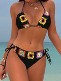 Biquíni Floral Halter Neck Verão Chic